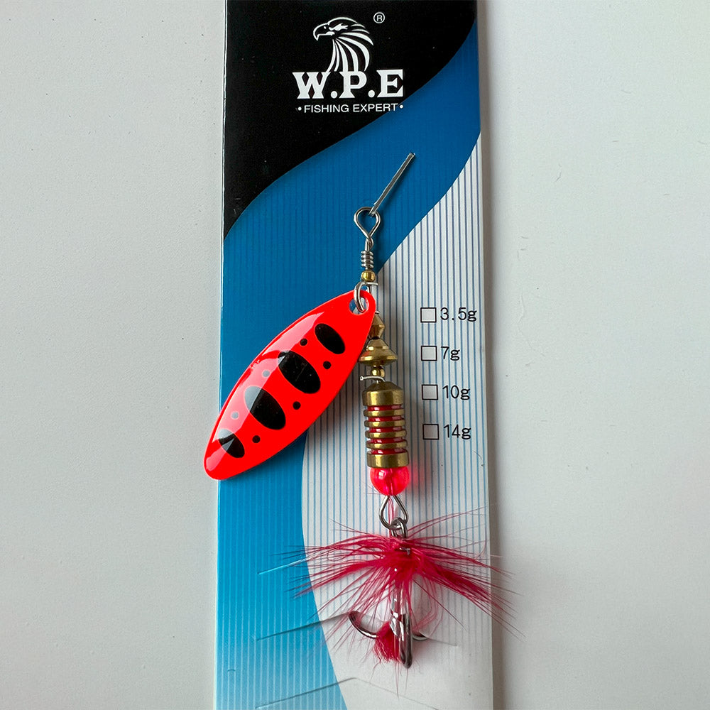 Red and Black Spinning Lure